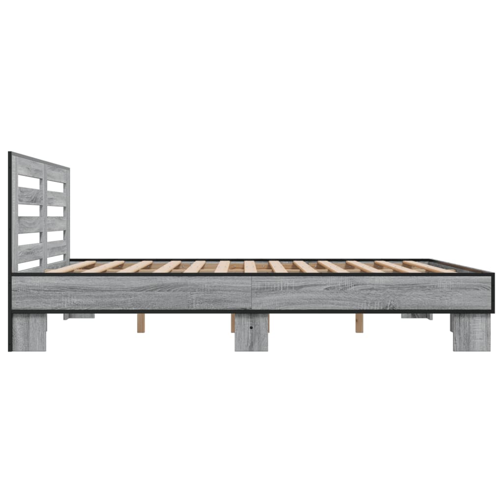 Bed Frame without Mattress Grey Sonoma 200x200 cm
