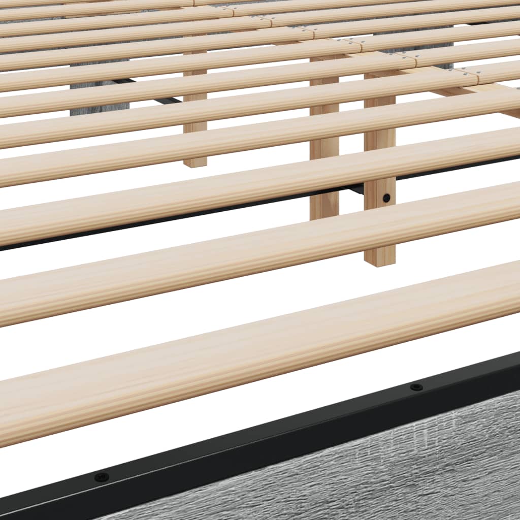 Bed Frame without Mattress Grey Sonoma 200x200 cm