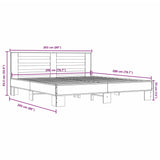 Bed Frame without Mattress Grey Sonoma 200x200 cm