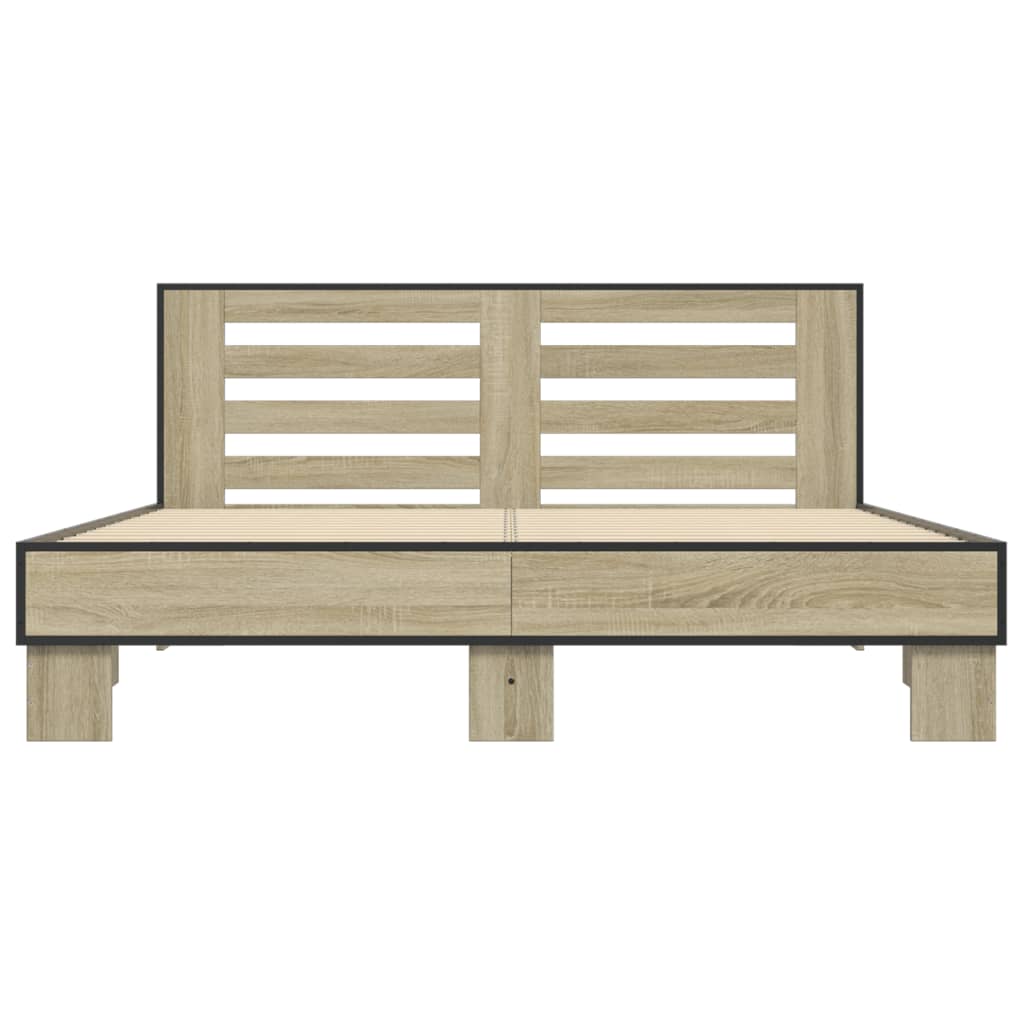 Bed Frame without Mattress Sonoma Oak 160x200 cm