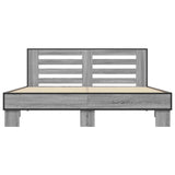 Bed Frame without Mattress Grey Sonoma 150x200 cm King Size