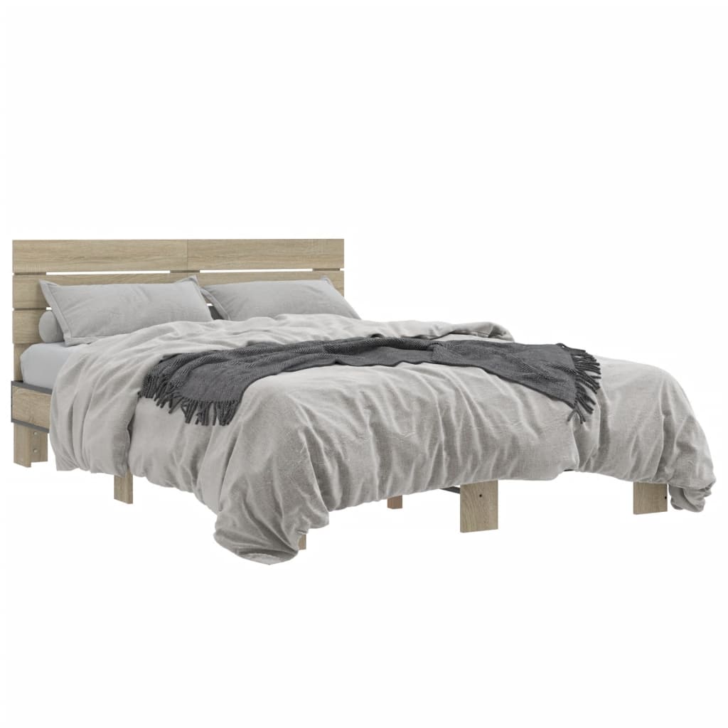 Bed Frame without Mattress Sonoma Oak 120x190 cm Small Double