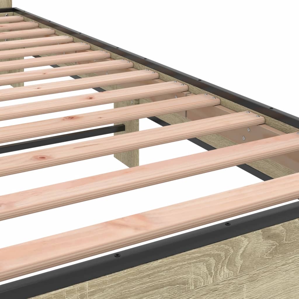 Bed Frame without Mattress Sonoma Oak 120x190 cm Small Double