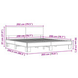 Bed Frame without Mattress Smoked Oak 200x200 cm