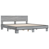Bed Frame without Mattress Grey Sonoma 200x200 cm
