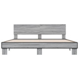Bed Frame without Mattress Grey Sonoma 200x200 cm