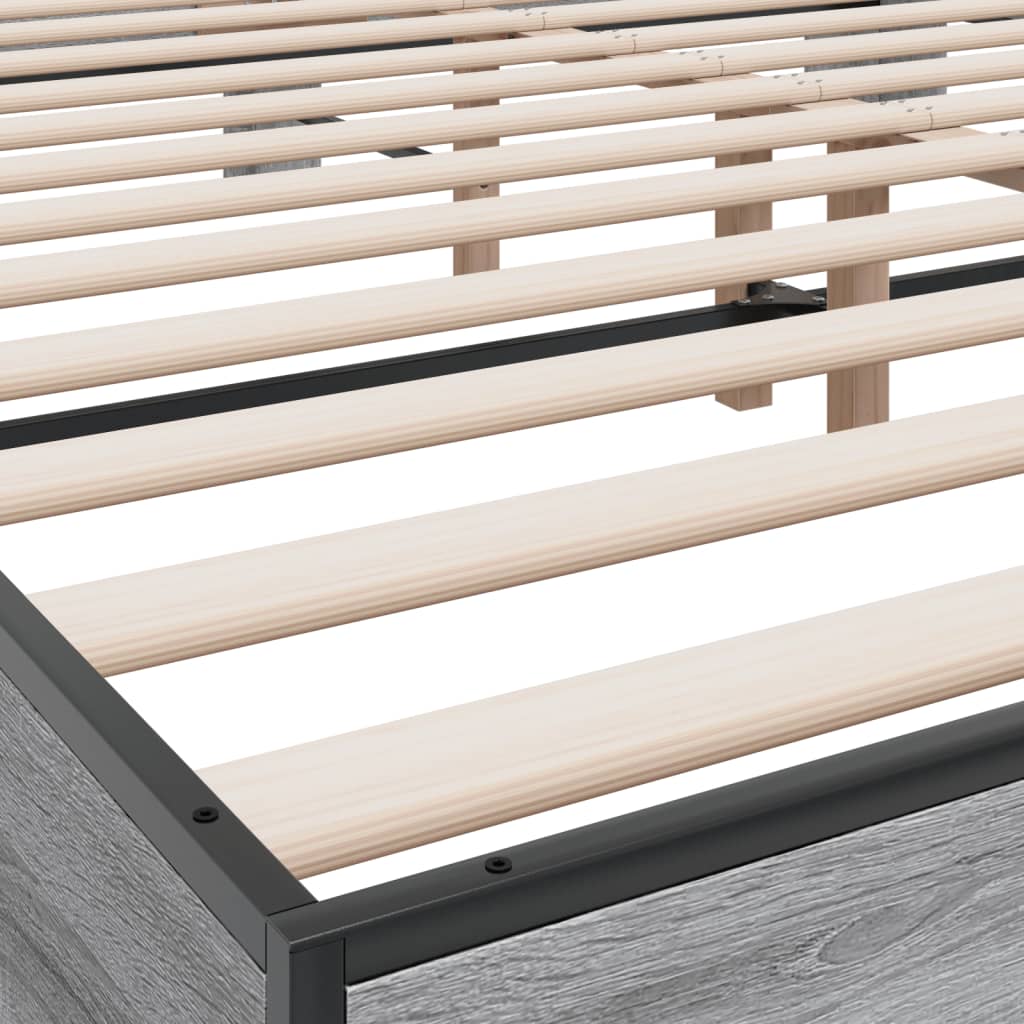 Bed Frame without Mattress Grey Sonoma 200x200 cm
