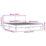 Bed Frame without Mattress Grey Sonoma 200x200 cm