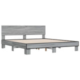 Bed Frame without Mattress Grey Sonoma 180x200 cm Super King