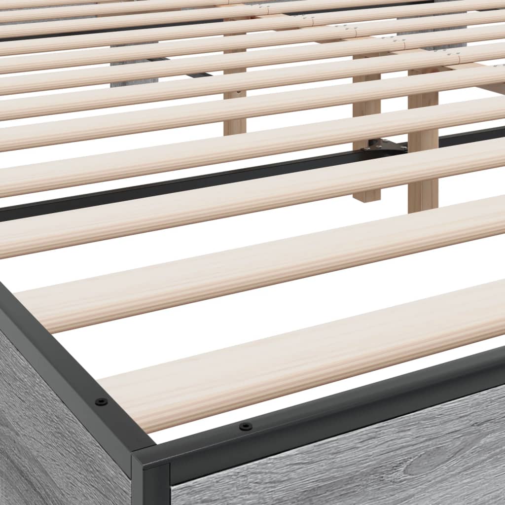 Bed Frame without Mattress Grey Sonoma 180x200 cm Super King