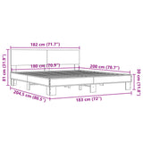 Bed Frame without Mattress Grey Sonoma 180x200 cm Super King