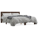 Bed Frame without Mattress Brown Oak 150x200 cm King Size