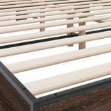 Bed Frame without Mattress Brown Oak 150x200 cm King Size