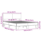 Bed Frame without Mattress Black 135x190 cm Double