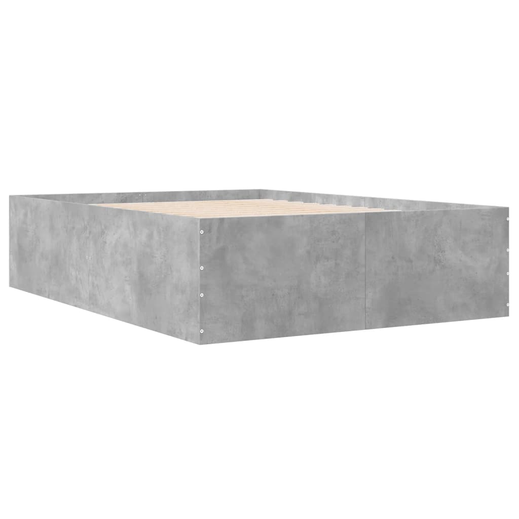 Bed Frame without Mattress Concrete Grey 140x200 cm