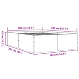 Bed Frame without Mattress Concrete Grey 140x200 cm