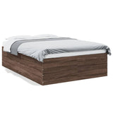 Bed Frame without Mattress Brown Oak 140x200 cm