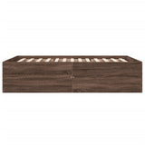 Bed Frame without Mattress Brown Oak 140x200 cm