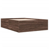 Bed Frame without Mattress Brown Oak 140x200 cm