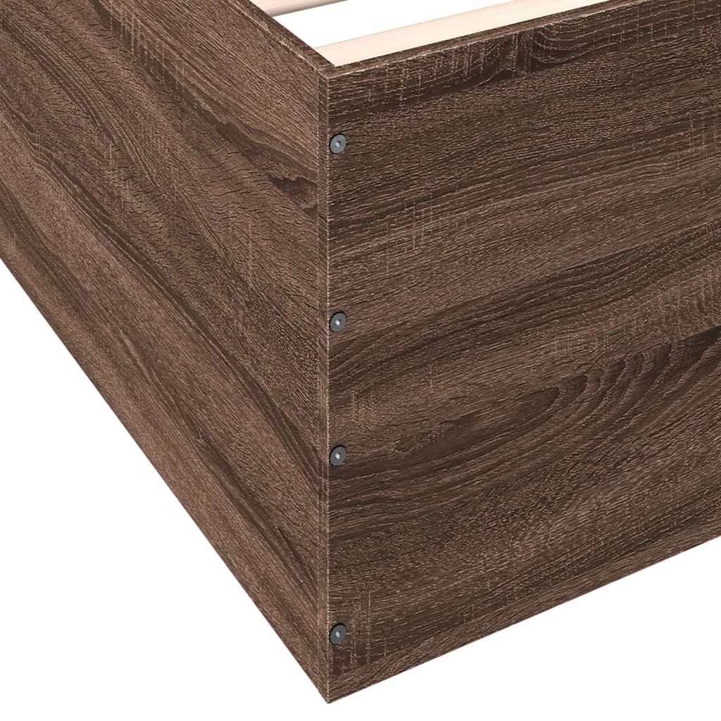 Bed Frame without Mattress Brown Oak 140x200 cm