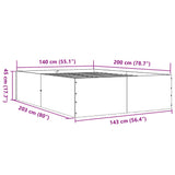 Bed Frame without Mattress Brown Oak 140x200 cm