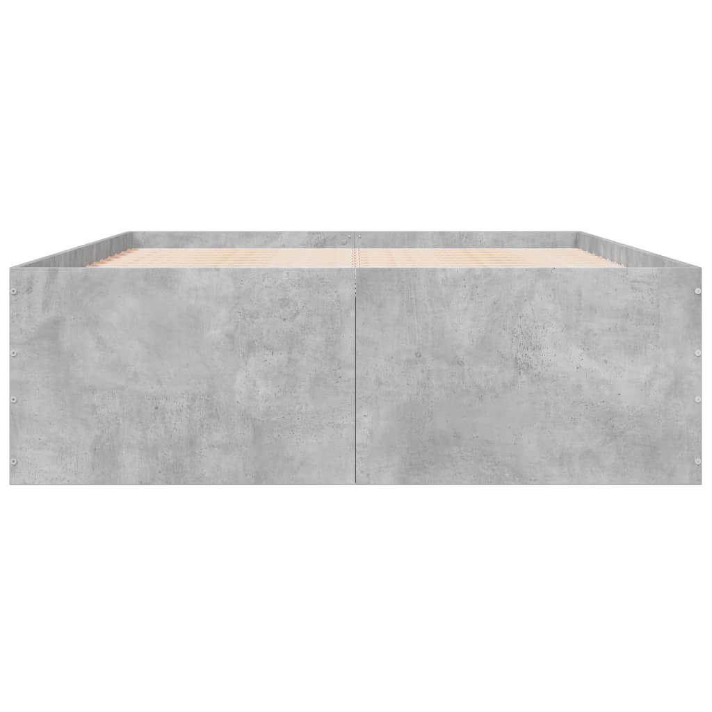 Bed Frame without Mattress Concrete Grey 140x190 cm