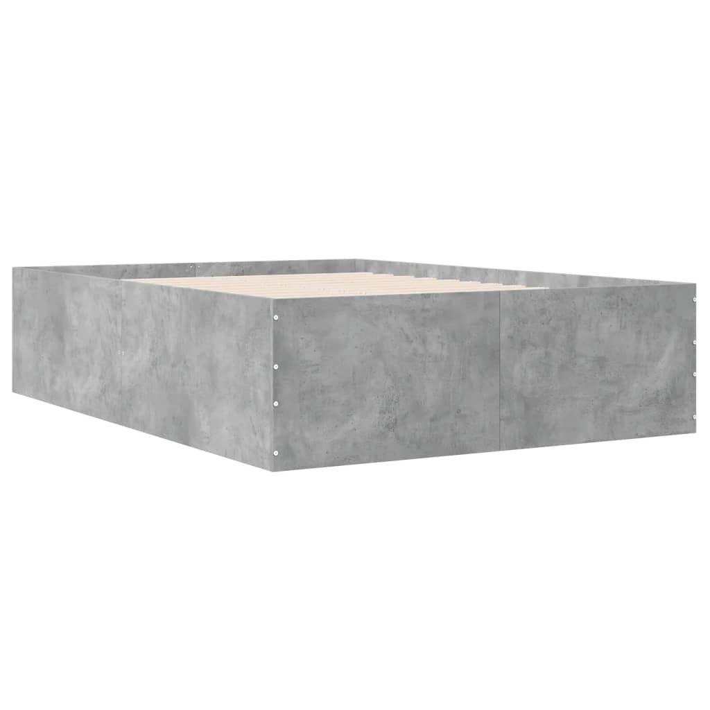 Bed Frame without Mattress Concrete Grey 140x190 cm