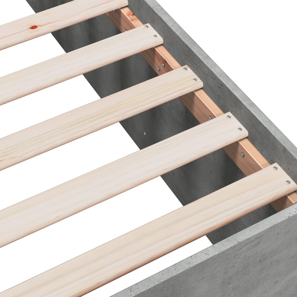 Bed Frame without Mattress Concrete Grey 140x190 cm