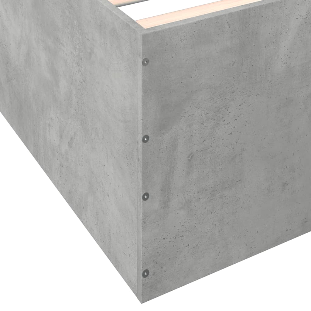 Bed Frame without Mattress Concrete Grey 140x190 cm