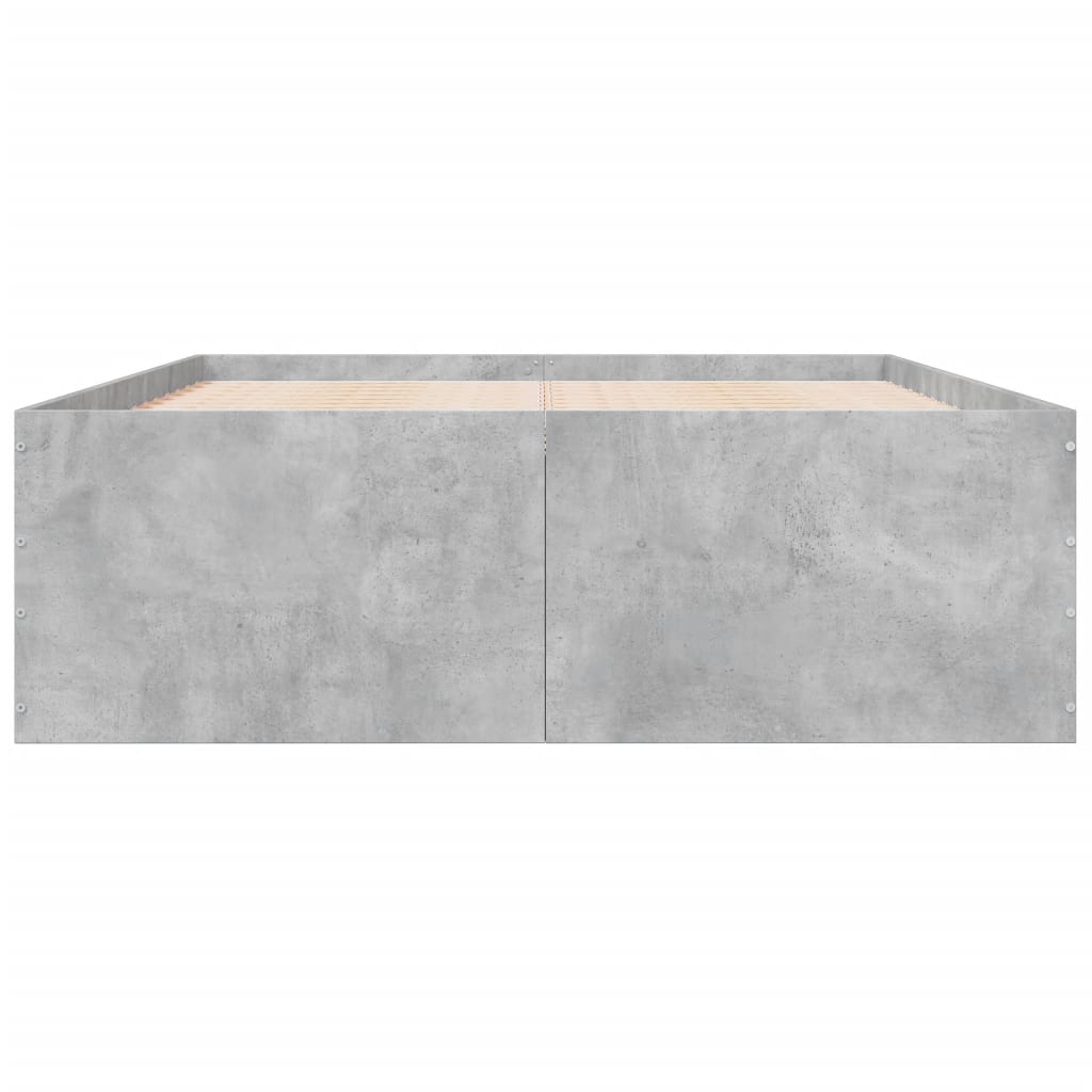 Bed Frame without Mattress Concrete Grey 135x190 cm Double