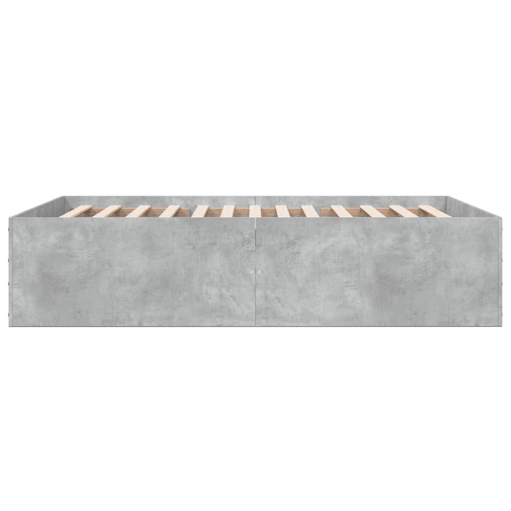 Bed Frame without Mattress Concrete Grey 135x190 cm Double