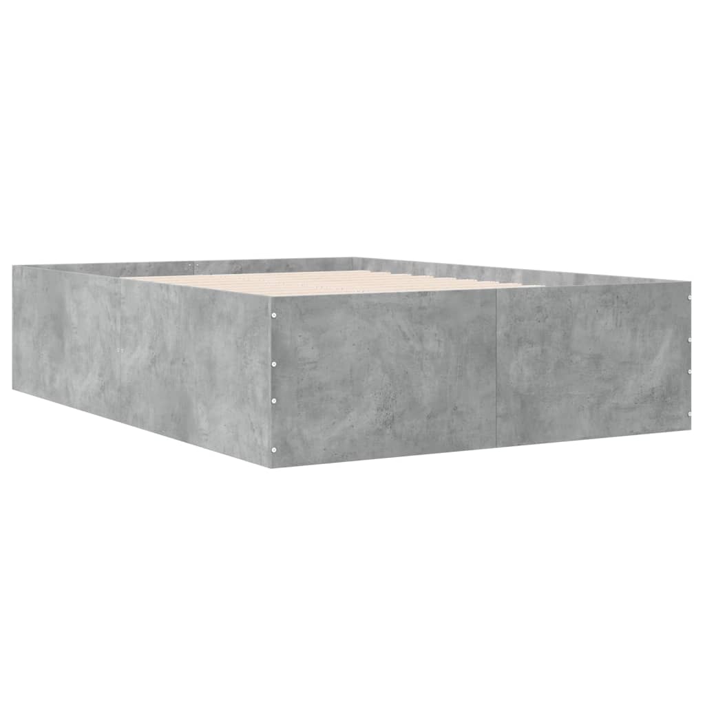 Bed Frame without Mattress Concrete Grey 135x190 cm Double