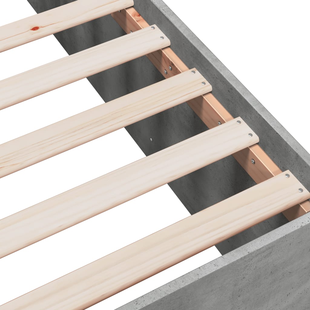 Bed Frame without Mattress Concrete Grey 135x190 cm Double