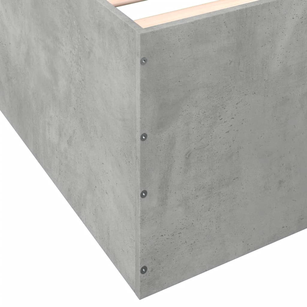 Bed Frame without Mattress Concrete Grey 135x190 cm Double