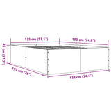 Bed Frame without Mattress Concrete Grey 135x190 cm Double