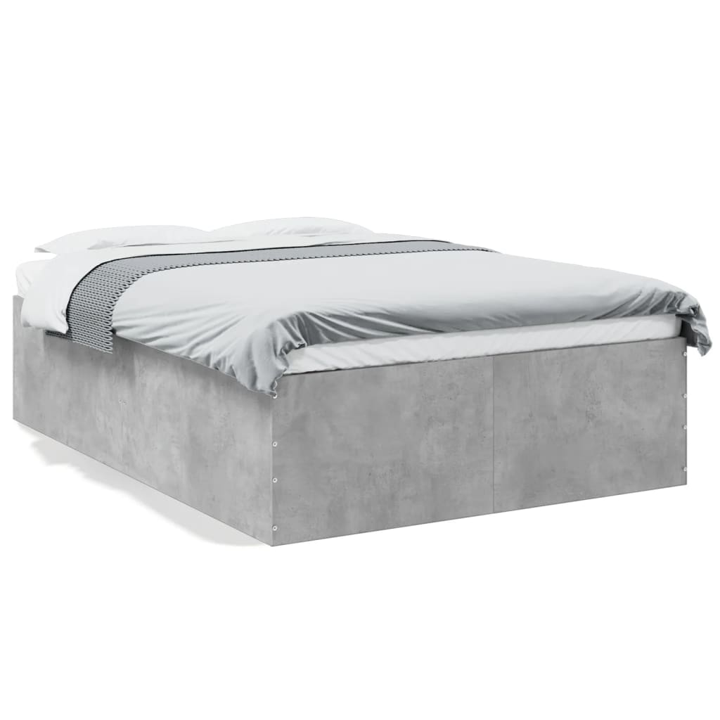 Bed Frame without Mattress Concrete Grey 135x190 cm Double
