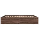 Bed Frame without Mattress Brown Oak 150x200 cm King Size