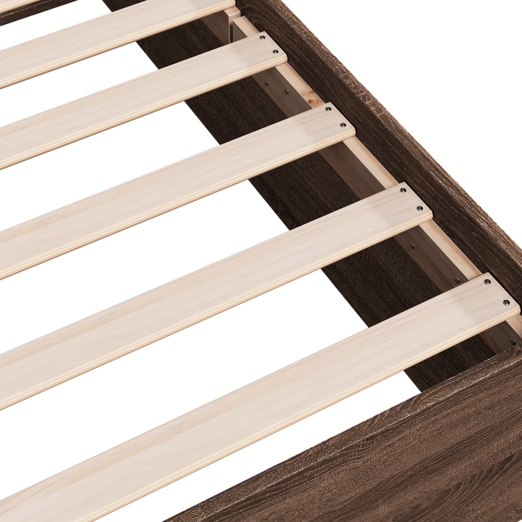 Bed Frame without Mattress Brown Oak 150x200 cm King Size