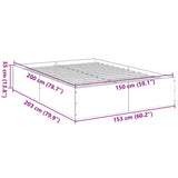Bed Frame without Mattress Brown Oak 150x200 cm King Size