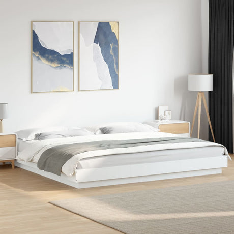 Bed Frame With Led Lights Without Mattress 140X200Cm