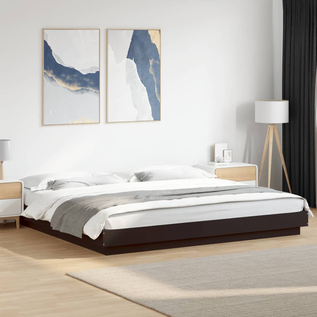 Bed Frame With Led Lights Without Mattress 140X200Cm