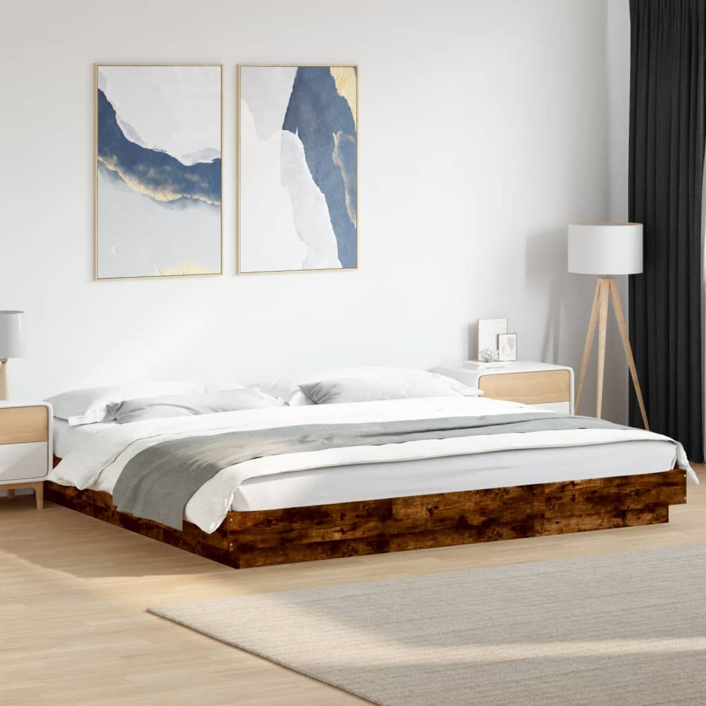 Bed Frame With Led Lights Without Mattress 140X200Cm