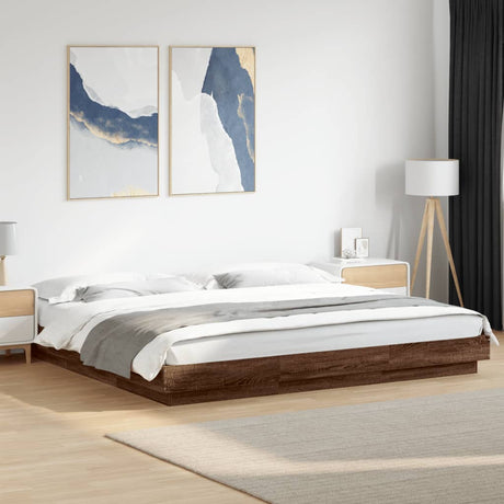 Bed Frame With Led Lights Without Mattress 140X200Cm