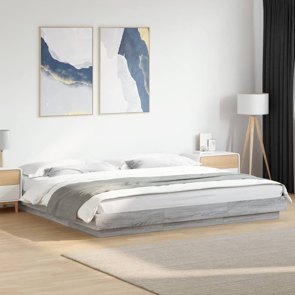 Bed Frame With Led Lights Without Mattress 140X200Cm