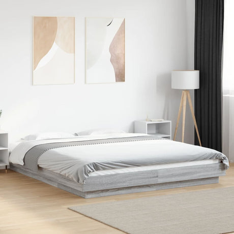 Bed Frame With Led Lights Without Mattress 140X200Cm