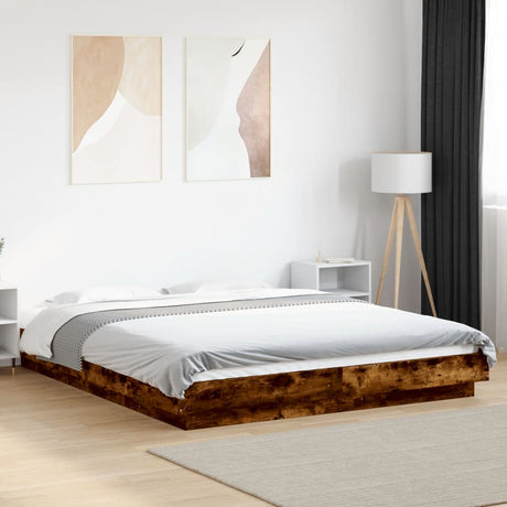 Bed Frame With Led Lights Without Mattress 140X200Cm