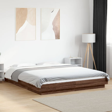 Bed Frame With Led Lights Without Mattress 140X200Cm