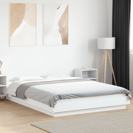 Bed Frame With Led Lights Without Mattress 140X200Cm