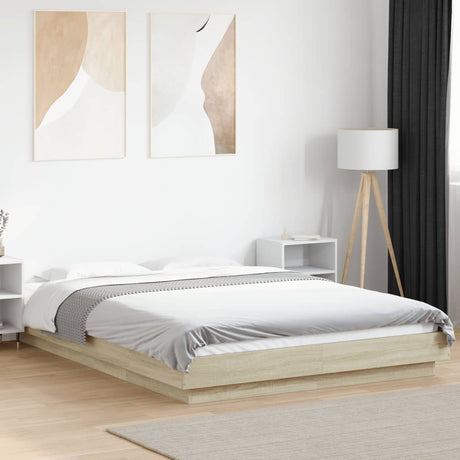 Bed Frame With Led Lights Without Mattress 140X200Cm