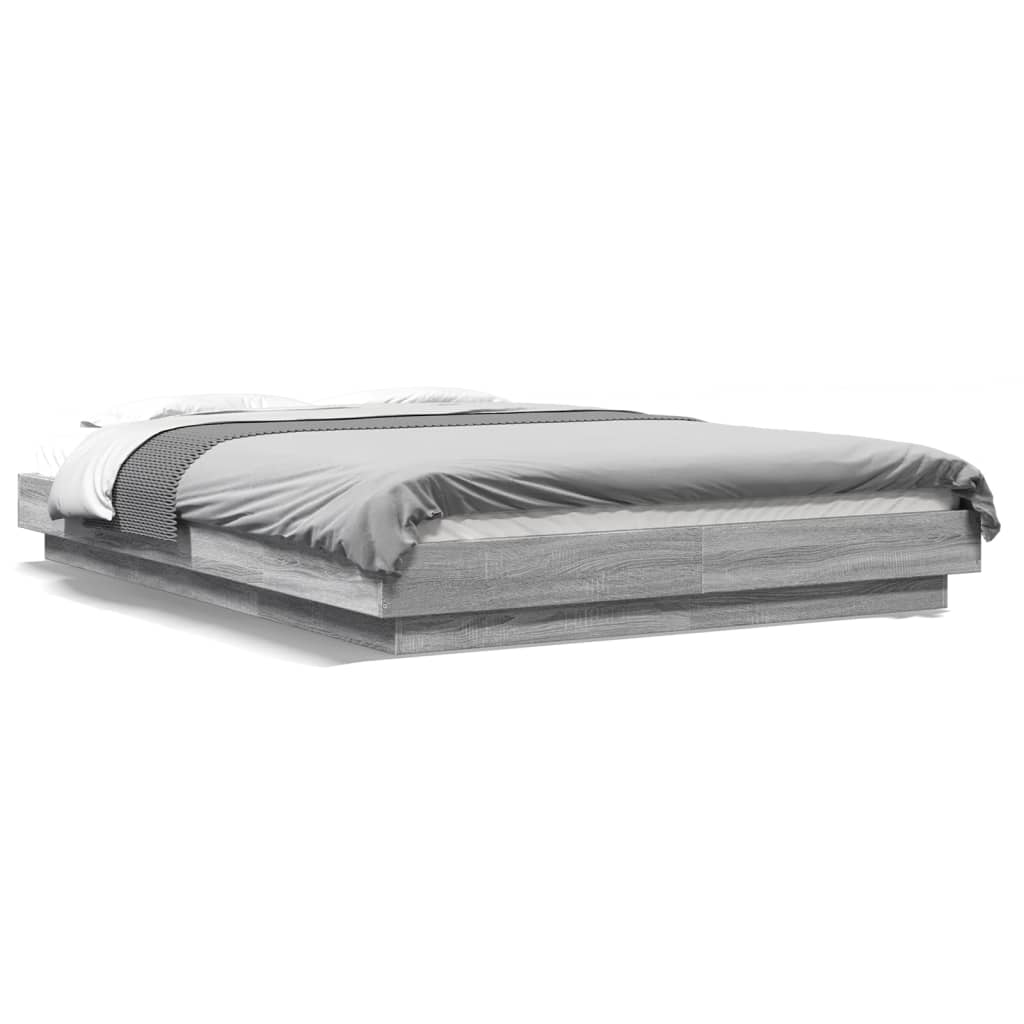 Bed Frame With Led Lights Without Mattress 140X200Cm